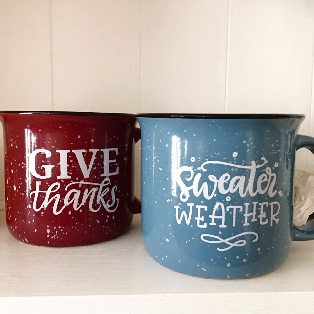 NEW Set of 2 Fall Coffee Cocoa Mugs
